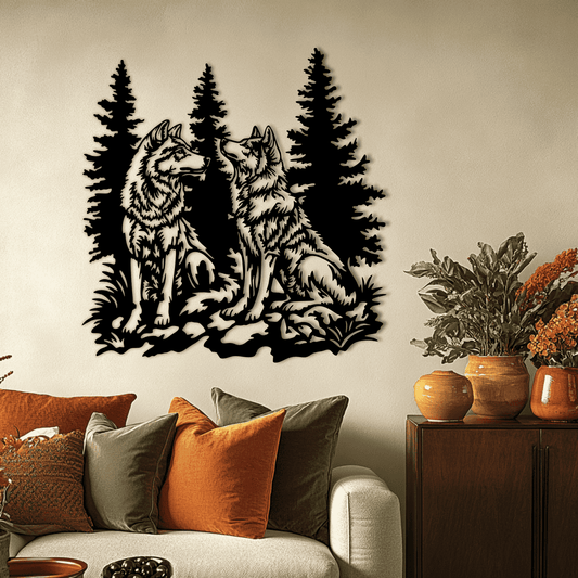 Wolf DXF for CNC & Laser Cutting, Wolves SVG for Sublimation Art, DIY Wall Art