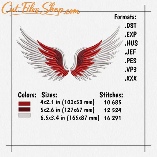 Spiritual wings embroidery file for memorial items