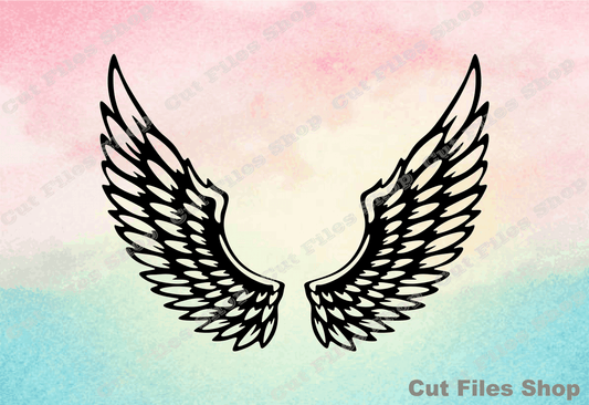 Angel wings svg, wings svg, svg bundle, love svg, file laser cut, files for web design, cnc dxf, cnc vector files, laser cutting files - Cut Files Shop