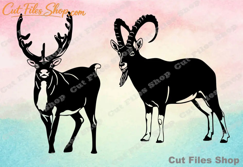 Animals for cutting, deer cut file, goat for cricut, svg cutting files, plotter files, cnc svg files - Cut Files Shop