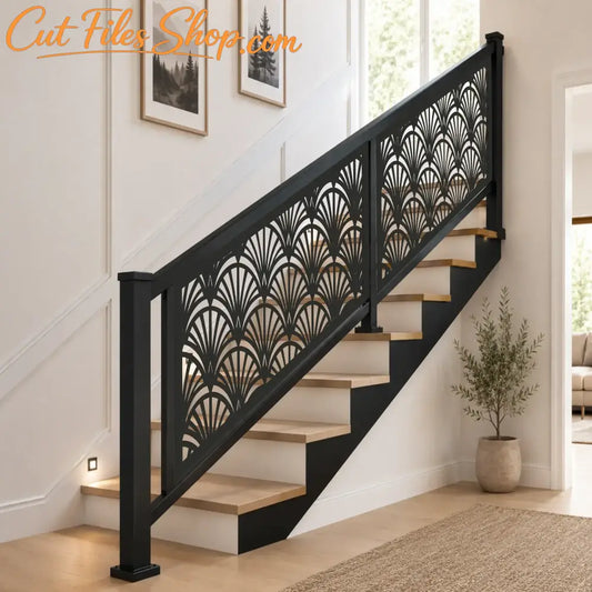 Railing Neo Deco metal privacy screen digital download.