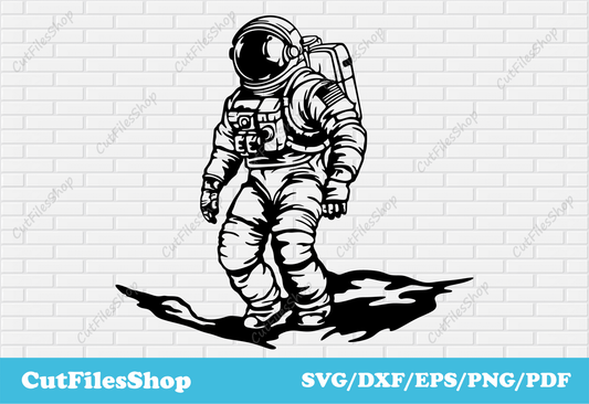 Astronaut Svg file for Cricut, Dxf laser cut files for wall decor making, svg cuttable design, Silhouette astronaut - Cut Files Shop