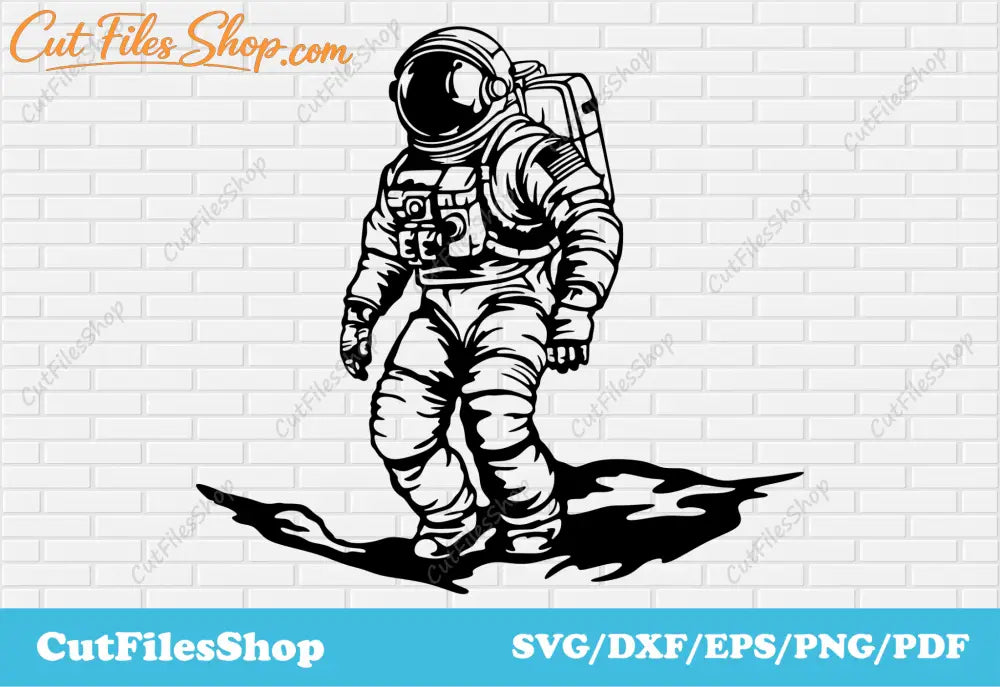 Astronaut Svg file for Cricut, Dxf laser cut files for wall decor making, svg cuttable design, Silhouette astronaut - Cut Files Shop