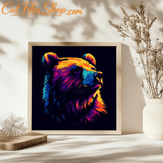 Layered Bear Shadow Box Template, DXF for Laser Cutting, DIY Home Decor