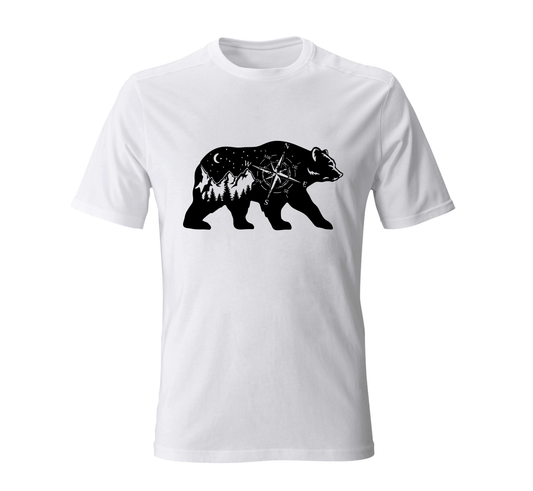 Bear cut file, bear silhouette, nature scene, wild animal wall art, cnc dxf file - Cut Files Shop