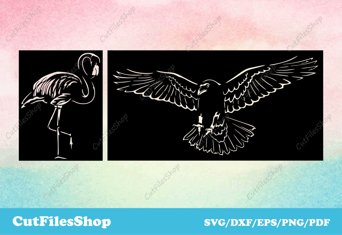 Birds svg files for cricut, DXF for laser cutting, silhouette files - Cut Files Shop