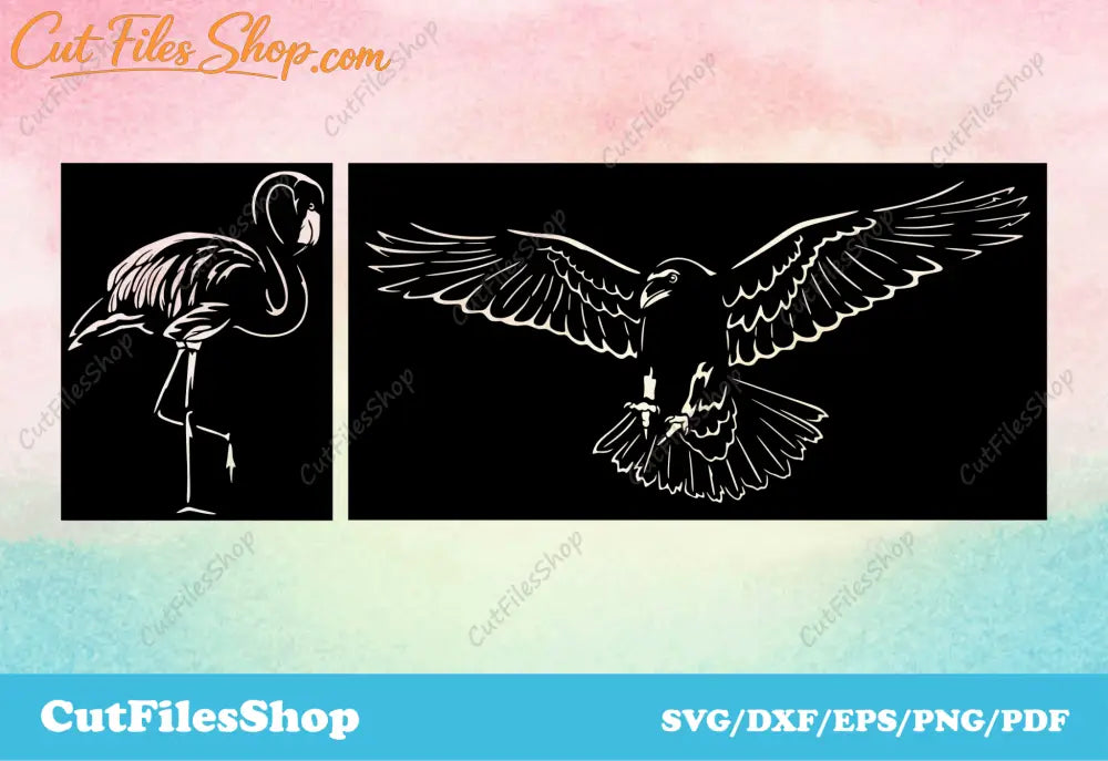 Birds svg files for cricut, DXF for laser cutting, silhouette files - Cut Files Shop