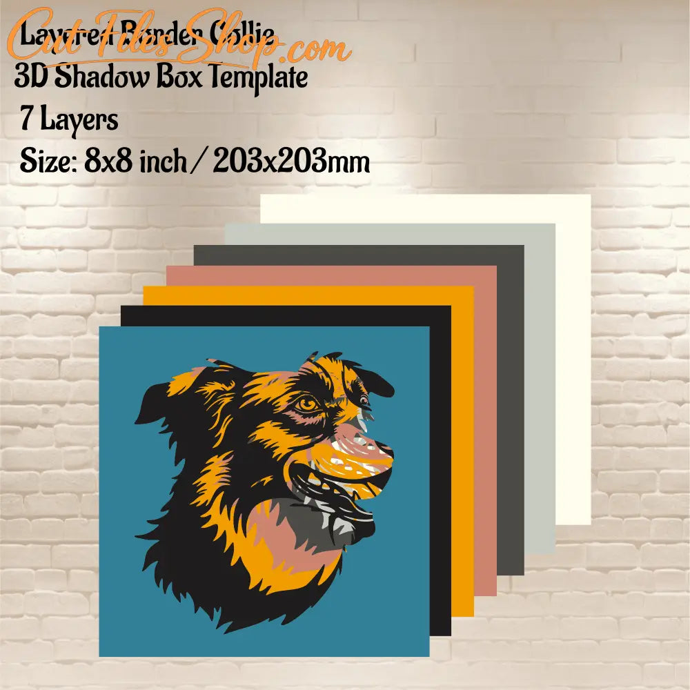 Border Collie Paper Light Box SVG, Home Decor DIY, Cardstock SVG, Unique Gift DIY, Instant Download