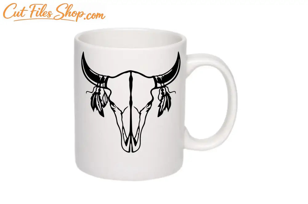 Bull skull dxf svg cut files for cricut, Laser cutting, svg for shirts, svg for laser engraving - Cut Files Shop