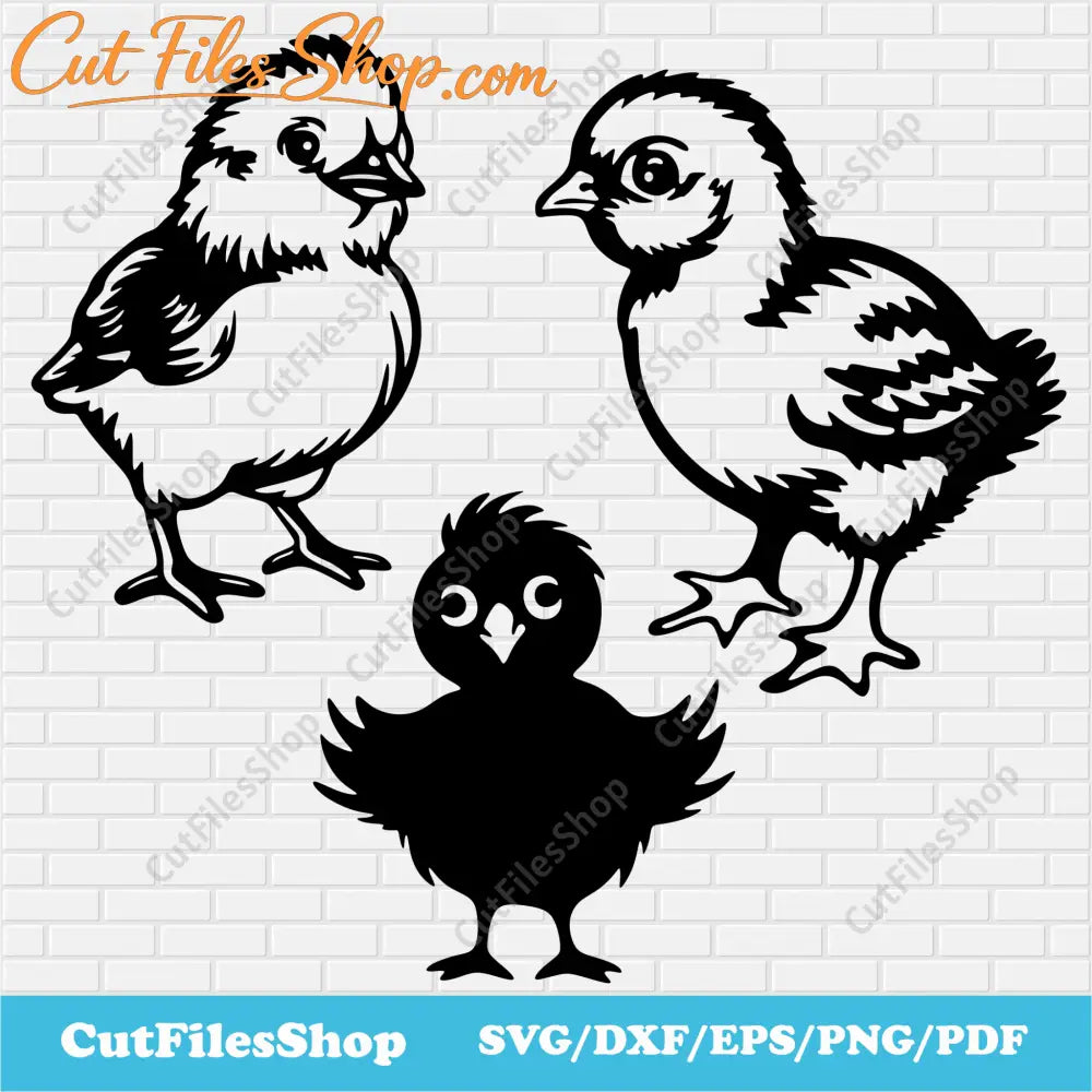 Chick svg, Cricut Projects, Dxf for laser cut, Cute Chickens for Cricut, Silhouette designs, Svg for Sublimation - Cut Files Shop