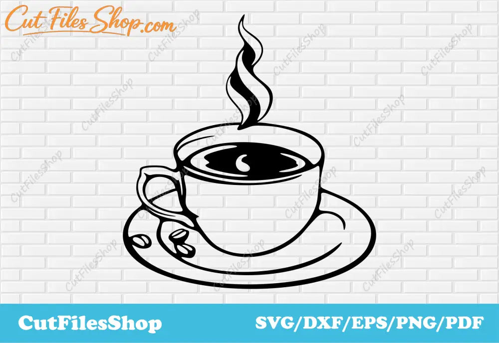Coffe dxf file, coffe vector images, svg images for cricut, dxf images cnc, Silhouette cameo files, coffe png, coffe svg files