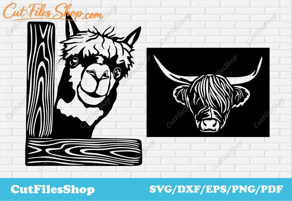 dxf stock images, animals dxf, Cow svg images, llama svg, farm animals svg for cricut, dxf images, Cricut files, Download vector images, DXF files for Laser Cutting, Files For Plasma Cutting, Animals vector images