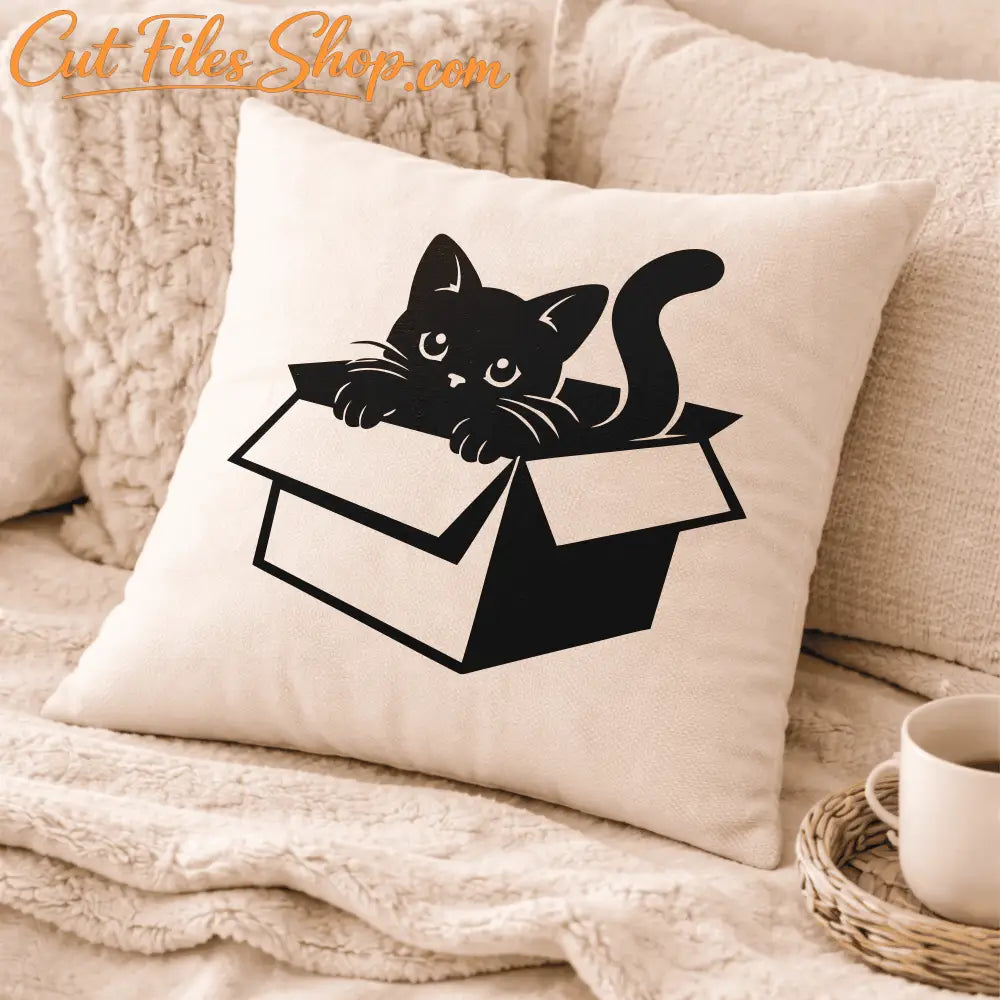Black cat decal design for vinyl cutting