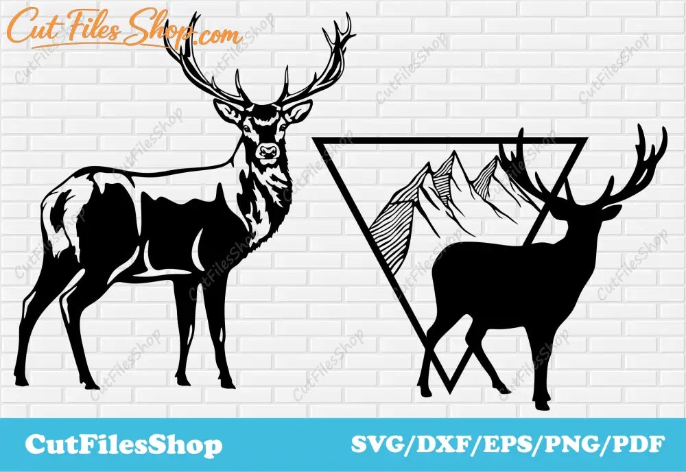 Deer dxf files for laser cutting, deer scene dxf, deer svg art, silhouette animals, vector t shirt designs, deer for t shirt svg, deer silhouette, deer dxf files, deer svg files, free dxf download, free vector images, deer art dxf