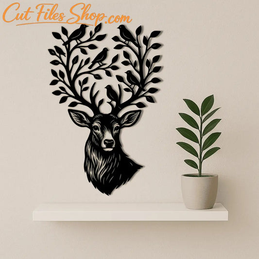 Deer CNC cut file wall decor