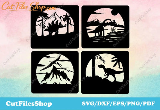 Dinosaurs svg files, dxf for decor, cut metal cnc files, dxf for cnc, dxf cutting files for laser, digital svg files for cricut