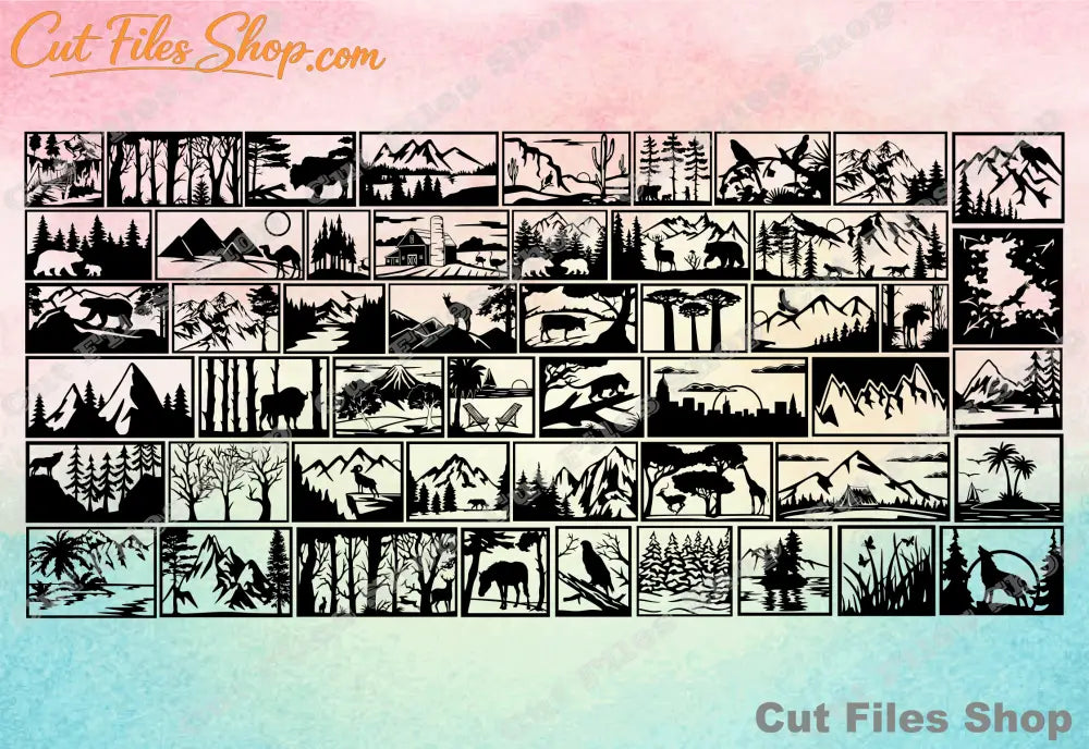 DXF cutting files, Panels dxf for laser, laser cut, plasma cut, wall decor dxf, dxf files, dxf for cnc, cnc machines, cnc files, dxf for plasma, decor dxf , DXF railing panels, nature panels dxf, farm panels dxf, wildlife panels dxf, animals scenes dxf