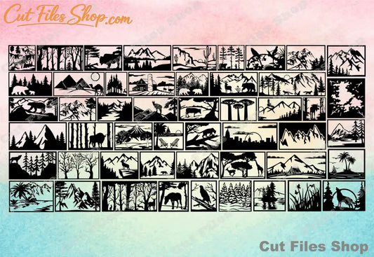 DXF cutting files, Panels dxf for laser, laser cut, plasma cut, wall decor dxf, dxf files, dxf for cnc, cnc machines, cnc files, dxf for plasma, decor dxf , DXF railing panels, nature panels dxf, farm panels dxf, wildlife panels dxf, animals scenes dxf