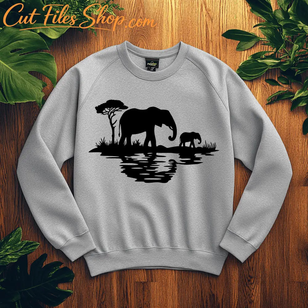 Elephant SVG for Silhouette & Glowforge, CNC DXF for Plasma Cut, Sublimation DIY Decor
