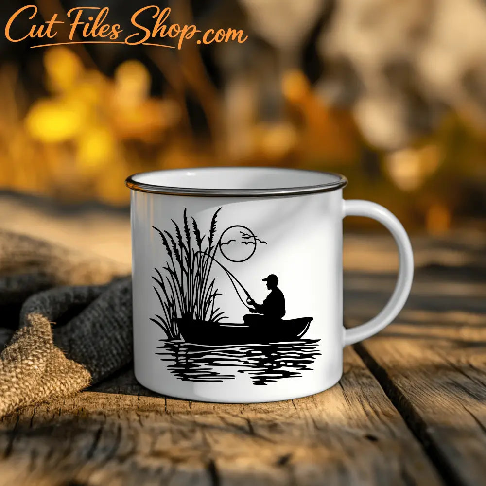 Fishing boat metal decor template
