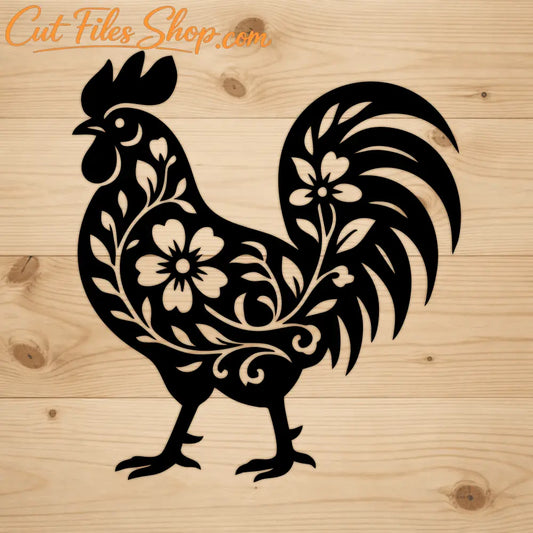 Floral horse rooster cat dog SVG DXF for xTool, Silhouette and laser projects