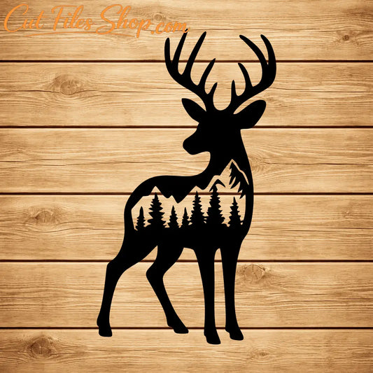Forest animals DXF files deer bear wolf eagle