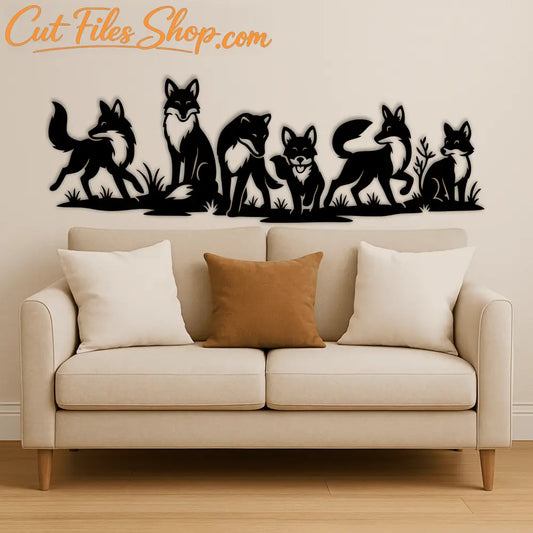 Forest foxes PNG printable