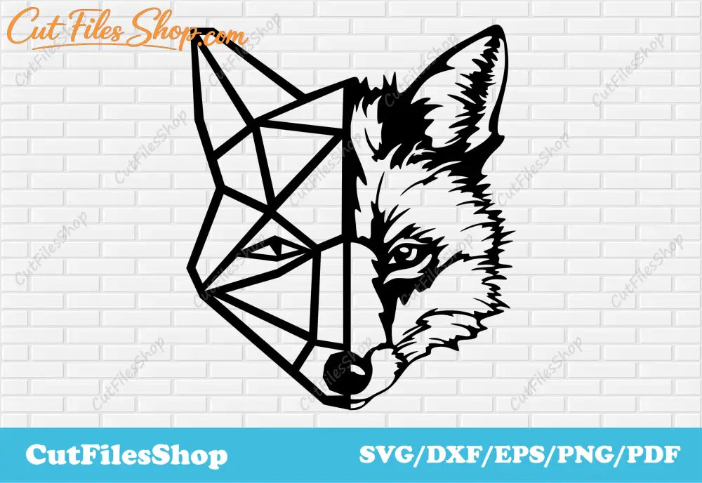 Fox svg cut file for cricut, SVG file download, geometric animals dxf, t shirt designs svg, dxf cut files, fox dxf, animal dxf, dxf for plasma, svg for engraving, popular dxf, popular svg files, shirt svg file, cnc files, cut files, dxf files, svg files, dxf for cnc cutting