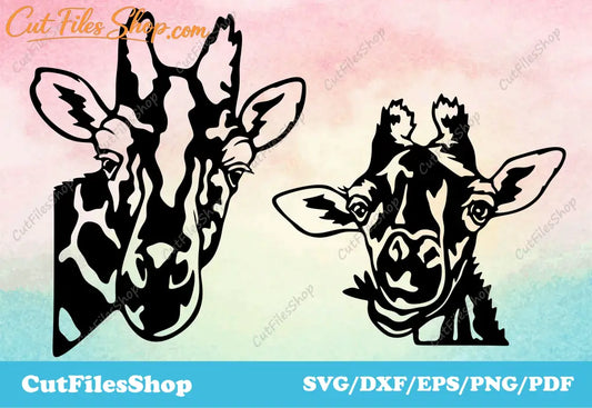 Cute Animals Images, vector stock, cute animals svg, funny animals svg, Giraffe svg, dxf files, svg files, eps files, png files, cutting files, animals for cricut, laser files, dxf for plasma cut, dxf for laser cut