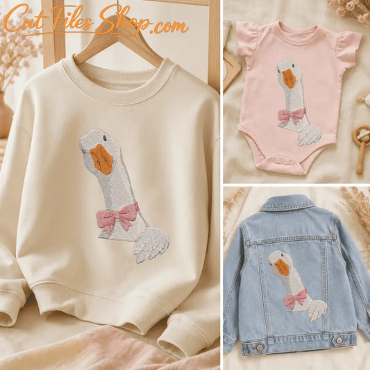 Digital goose embroidery download supplied in DST, EXP, HUS, JEF, PES, VP3 and XXX formats.