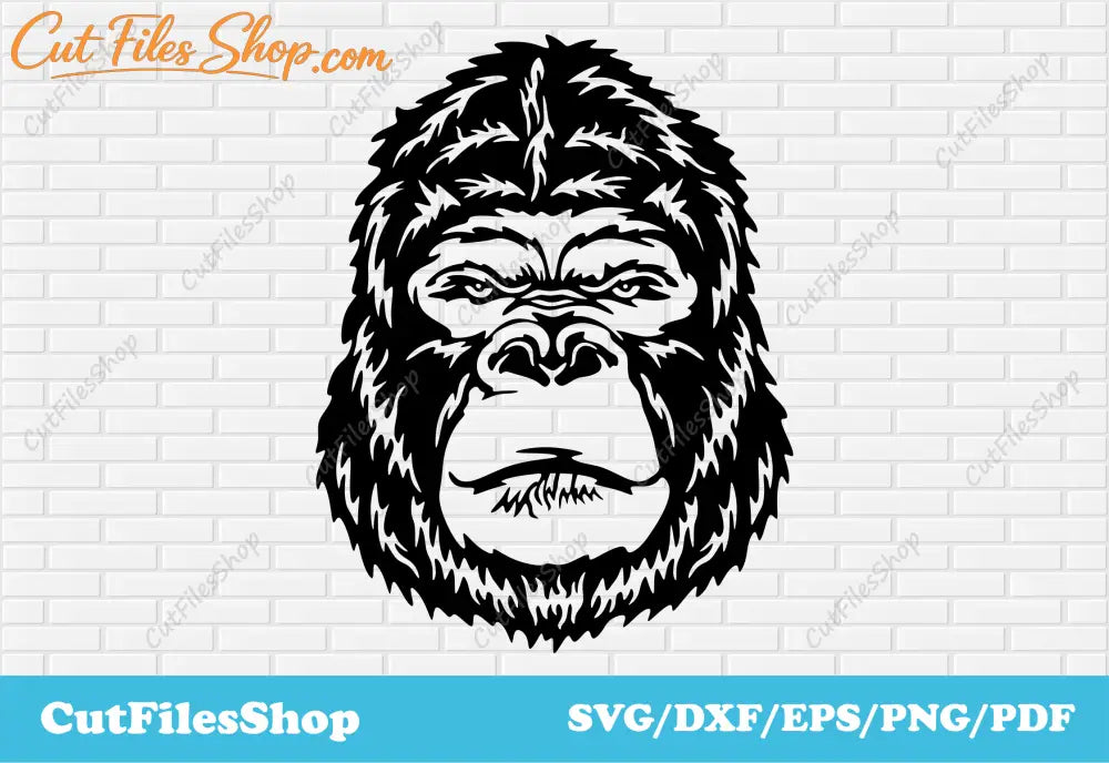 Gorilla svg cut files for cricut, dxf art, laser cut vector, paper cutting svg, t shirt designs, Cut files, Gorilla dxf, Gorilla cut files, animals cut files, sublimation svg, laser cut, laser cut vector, free laser cut files, free dxf files, laser engraving files, laser engraving svg, laser engraving images, dxf for cnc, dxf images