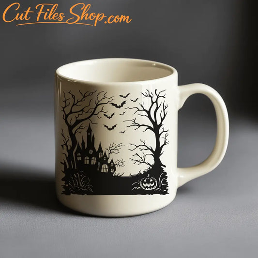 Spooky Halloween Castle SVG & DXF for Cricut, Glowforge, Sublimation Design for Creative Projects