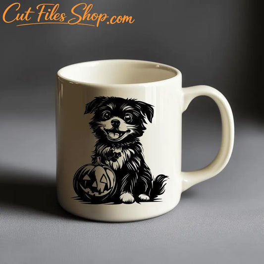 Spooky Puppy SVG: Cut Files for Cricut, Silhouette & CNC, Halloween Mug design