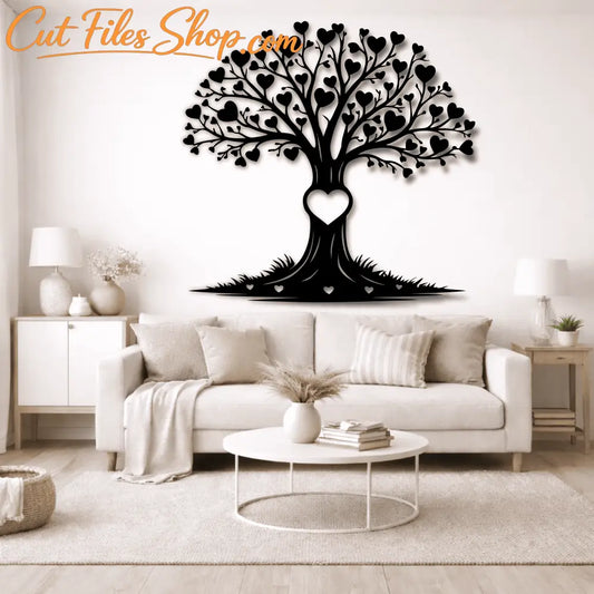 Love heart tree SVG DXF for Cricut, Silhouette and xTool laser
