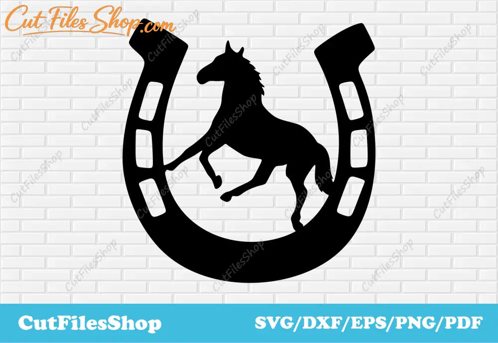 Horseshoe dxf, horse scene dxf, Clipart vinyl plotter, Cricut images, silhouette horse, Horseshoe svg files, Horseshoe vector images