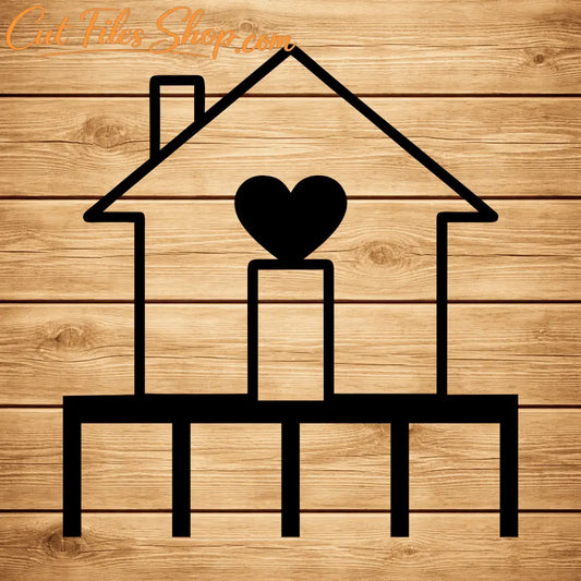 Metal house key holder design SVG DXF for xTool, Silhouette and laser projects