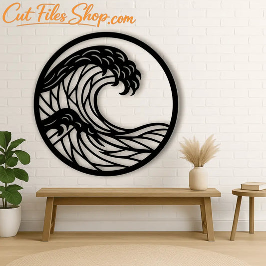 Layered Sea Wave SDxf for CNC