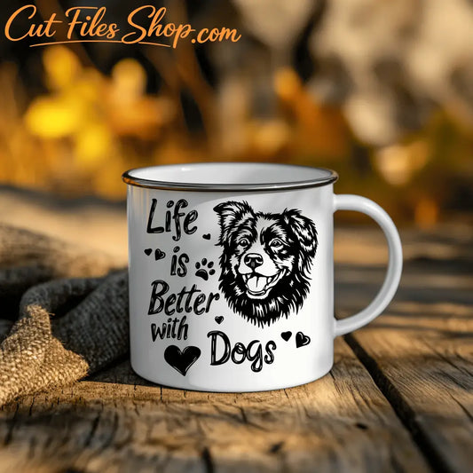 Life Is Better With Dogs SVG, DXF for Laser & Vinyl, DTF T-Shirt & Craft Files