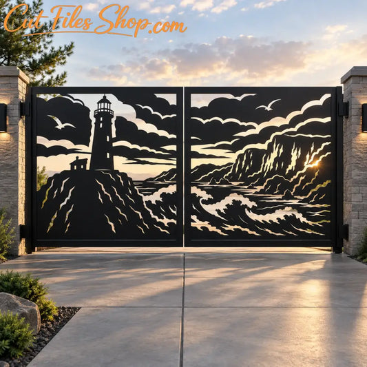 Lighthouse metal gate panel design for CNC plasma cutting