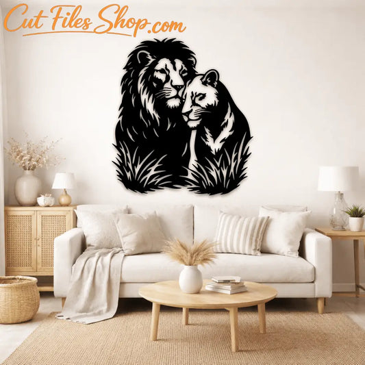 Lion and lioness SVG DXF for Cricut, Silhouette and xTool laser