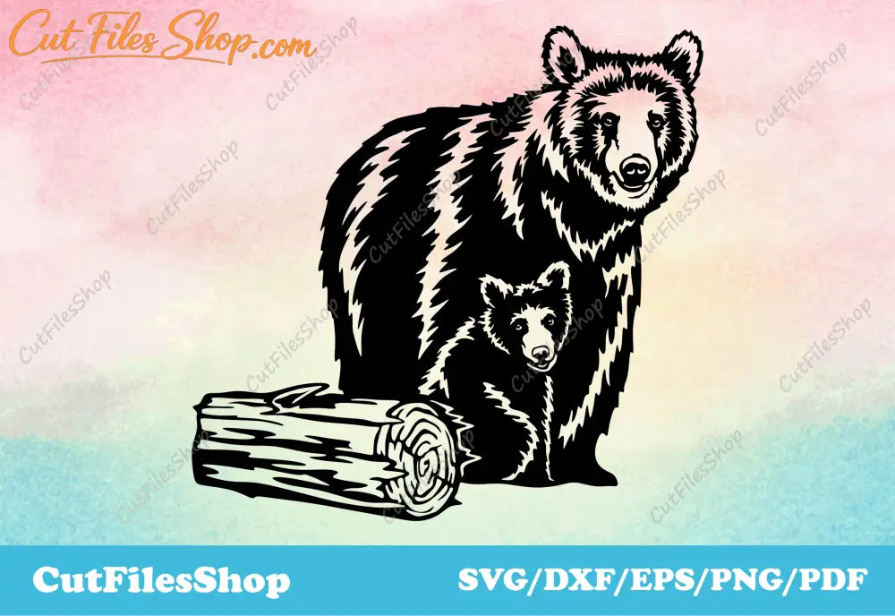 Mama bear svg, Bears for Silhouette Cameo & Cricut, DXF for Laser and Plasma Cutting, svg for cricut design space