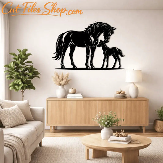 horse mother and baby svg design