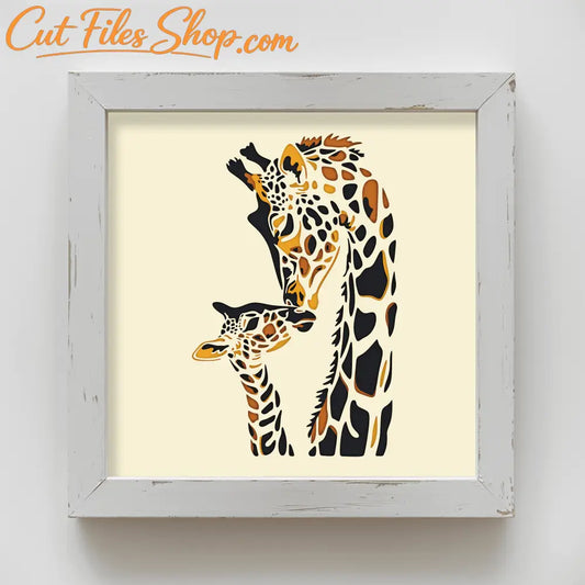 Giraffe Shadow Box SVG, Multilayer Papercut Template, Cardstock DIY Art, 3D Paper Home Decor, Unique Gift, EPS File, Instant Download