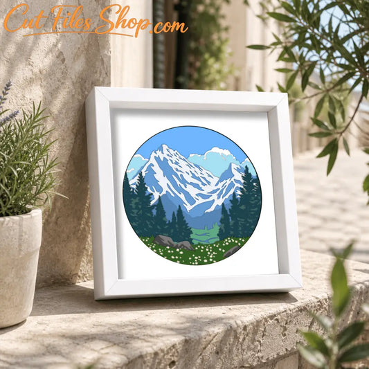 alpine mountain multilayer svg for cricut
