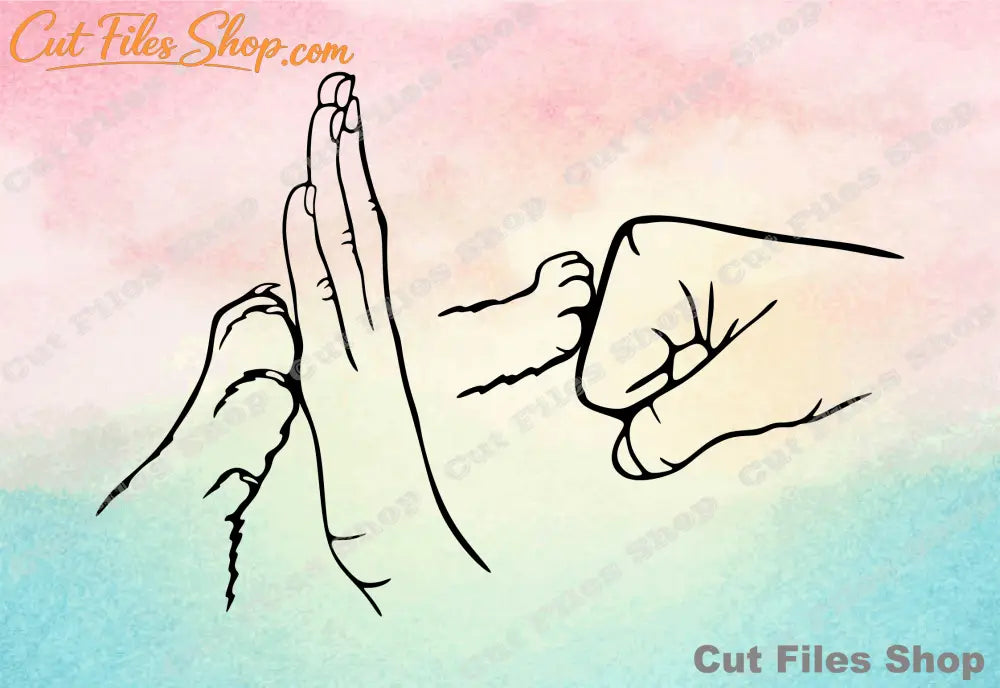 Paw and hand svg cut files, svg cut files for cricut, dog paw svg, cat paw svg, friendship svg, friend svg, paw print svg, dog lover svg