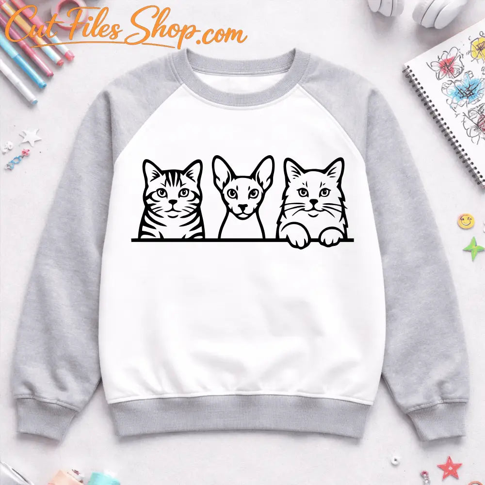 cat sticker and t shirt design