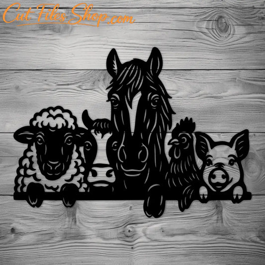Farm animals heads for CNC cutting