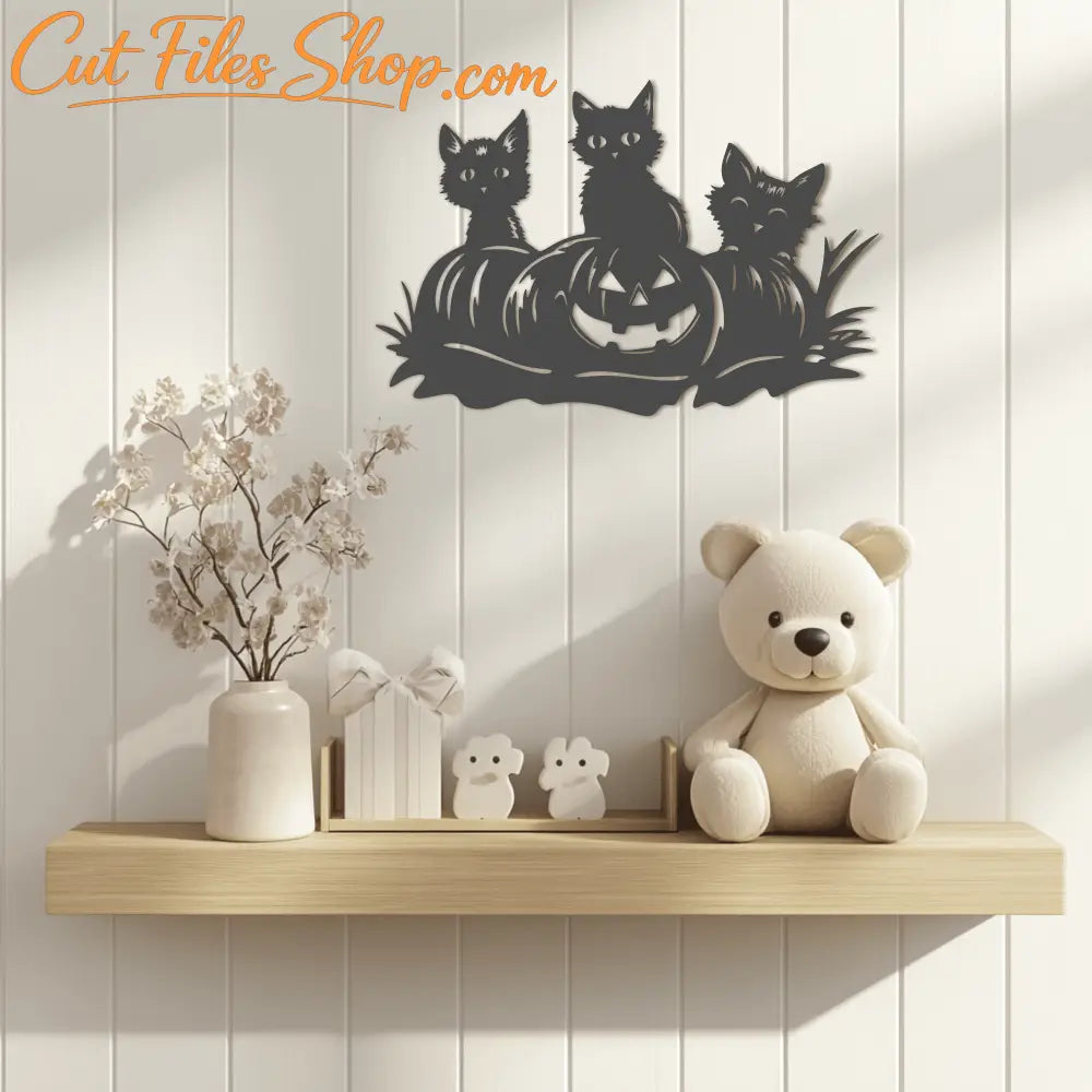 Halloween Peeking Cats SVG for Cricut & CNC, DXF Cut Files, PNG for T-Shirt Design, Halloween decor Design