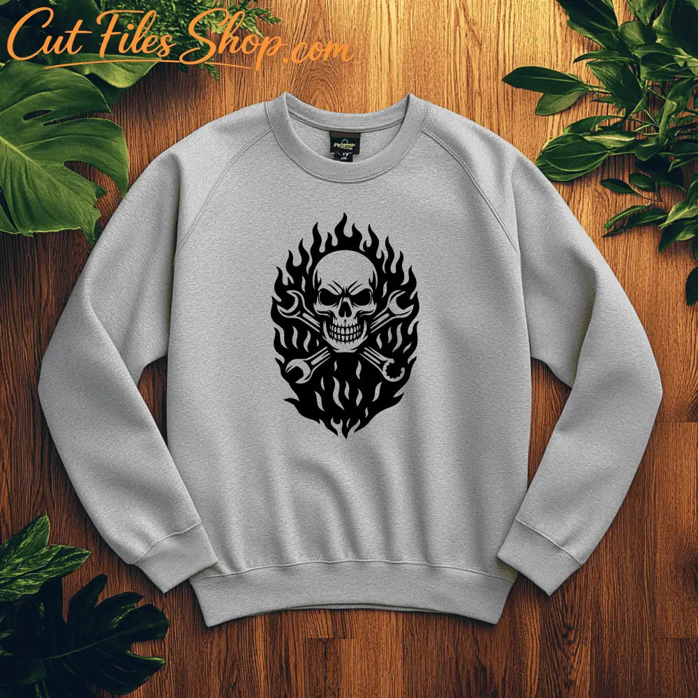 Mechanic skull SVG PNG for sublimation printing