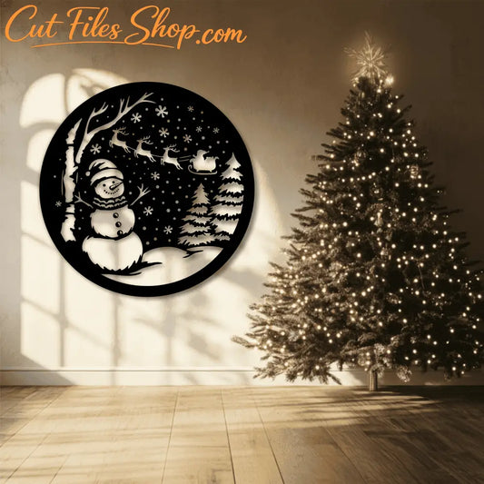 Snowman SVG, DXF, and PNG: Perfect for Cricut, Silhouette, and CNC, DIY Christmas Decor